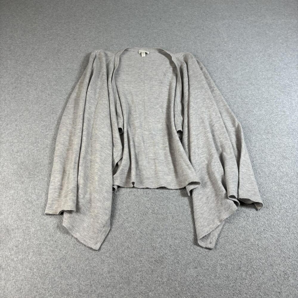 Garnet Hill Cashmere Sweater Women Small Gray Cardigan Wrap Button Lightweight